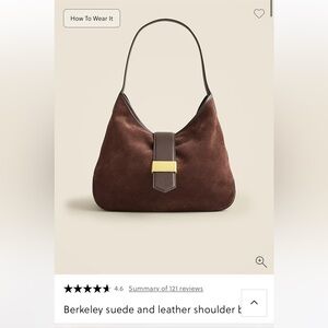 J. Crew Berkeley suede and leather shoulder bag NWT